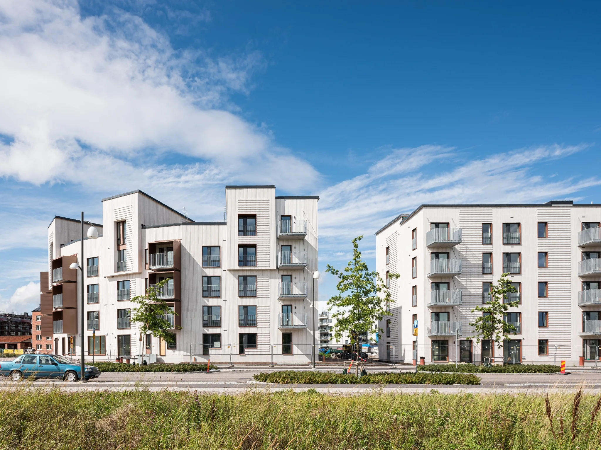 Fotografi av färdigställda flerbostadshus i Autogyron